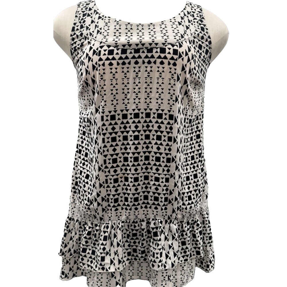 Style & Co Womens Sleeveless Top Multi Color Size 12 Pre-Owned Layered Bottom